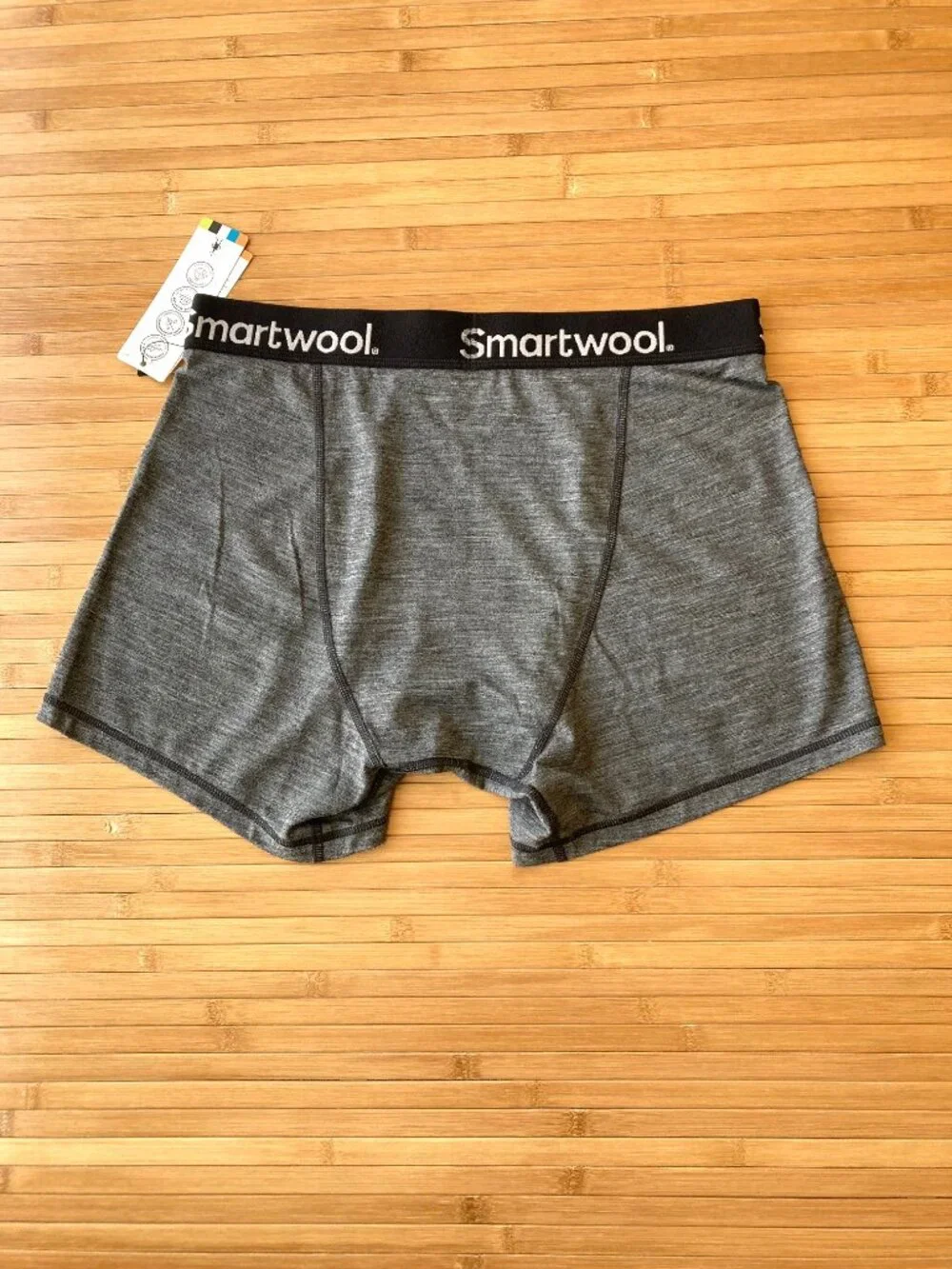 Smartwool Active Boxer Brief Merino Wool Mens Large L Gray Heather NWT